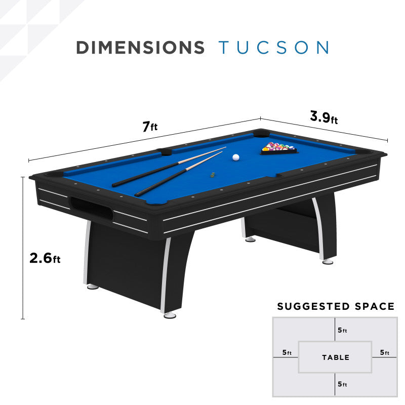 Fat Cat Tucson 7' Pool Table with Blue Playing Surface